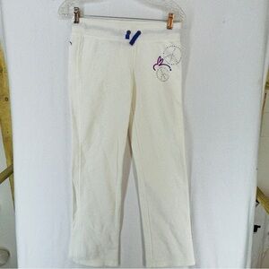 So Jenni Sweatpants Bunny Peace Sign Girls Large White